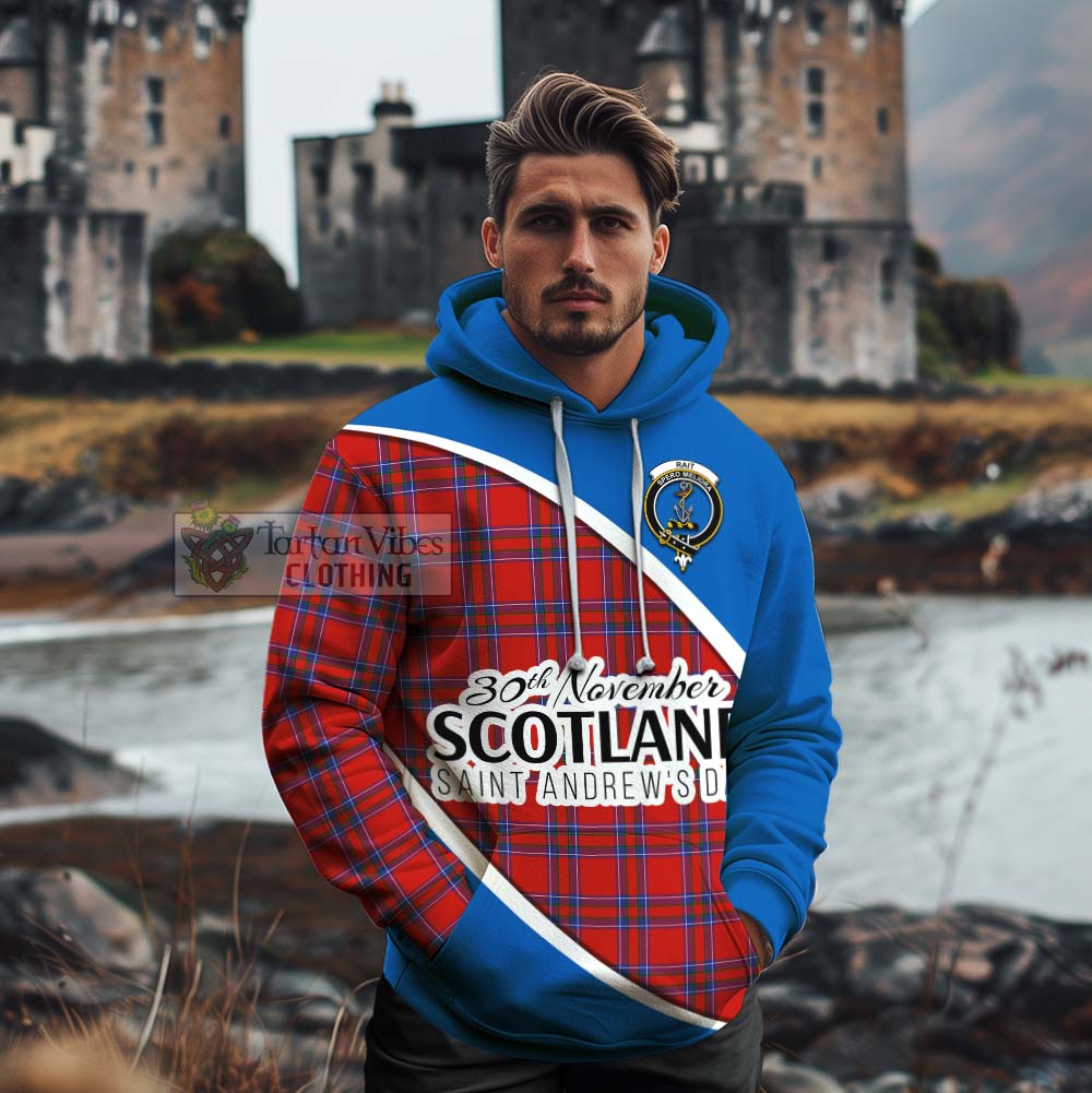Tartan Vibes Clothing Rait Family Crest Tartan Cotton Hoodie Celebrate Saint Andrew's Day in Style