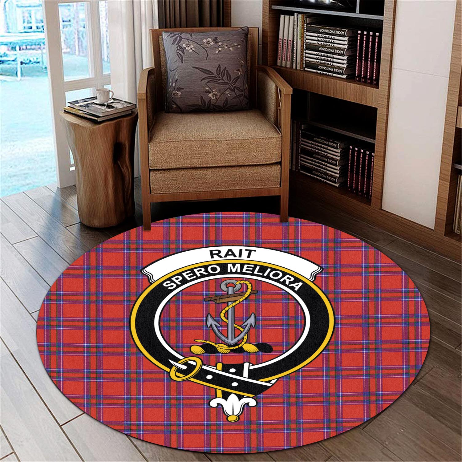 rait-tartan-round-rug-with-family-crest