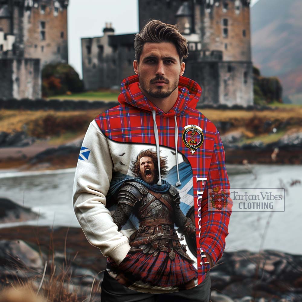 Tartan Vibes Clothing Rait Crest Tartan Cotton Hoodie Inspired by the Freedom of Scottish Warrior