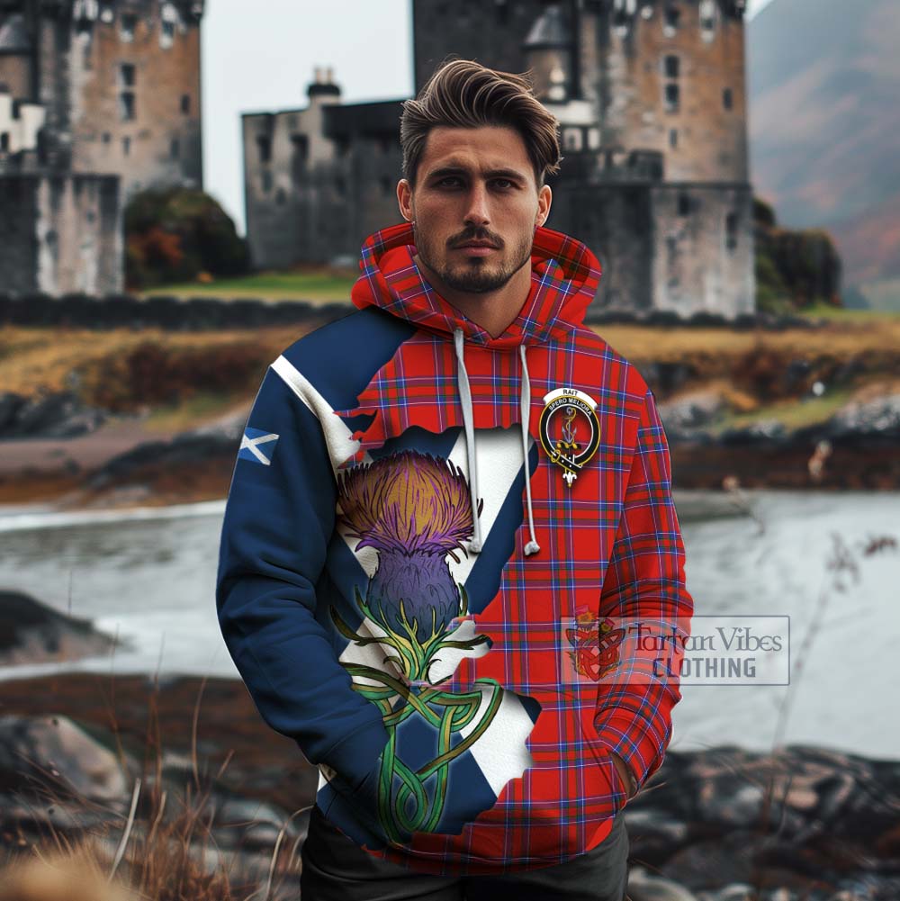 Tartan Vibes Clothing Rait Tartan Family Crest Cotton Hoodie Scottish Thistle Celtic Inspired