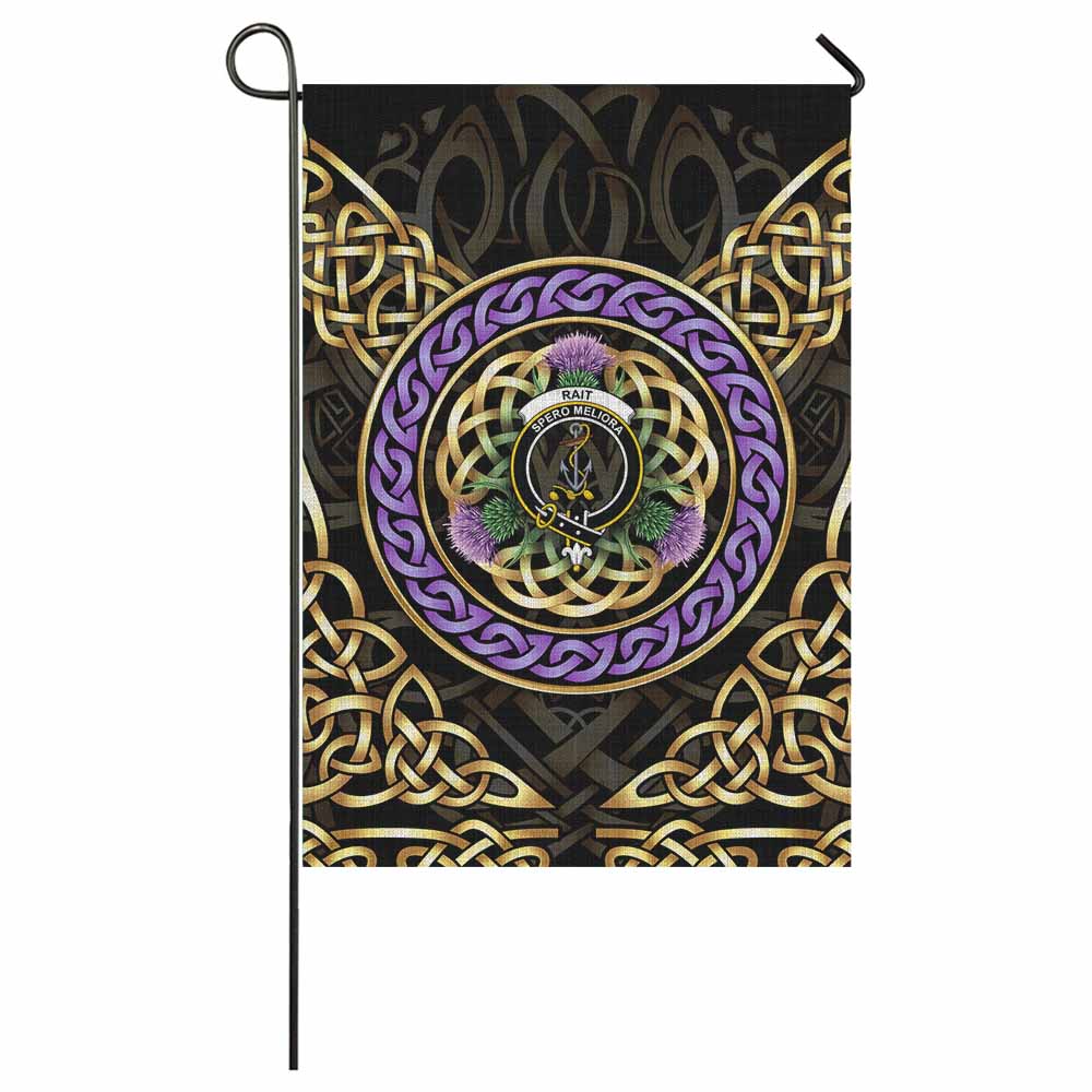 Rait Clan Crest Garden Flag Celtic Scottish Thistle
