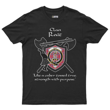 Rait Clan Crest Highland Game T Shirt Strength With Purpose Style - Tartan Vibes Clothing