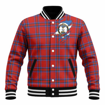 Rait Clan Crest In Me Tartan Baseball Jacket Scotland Flag Style