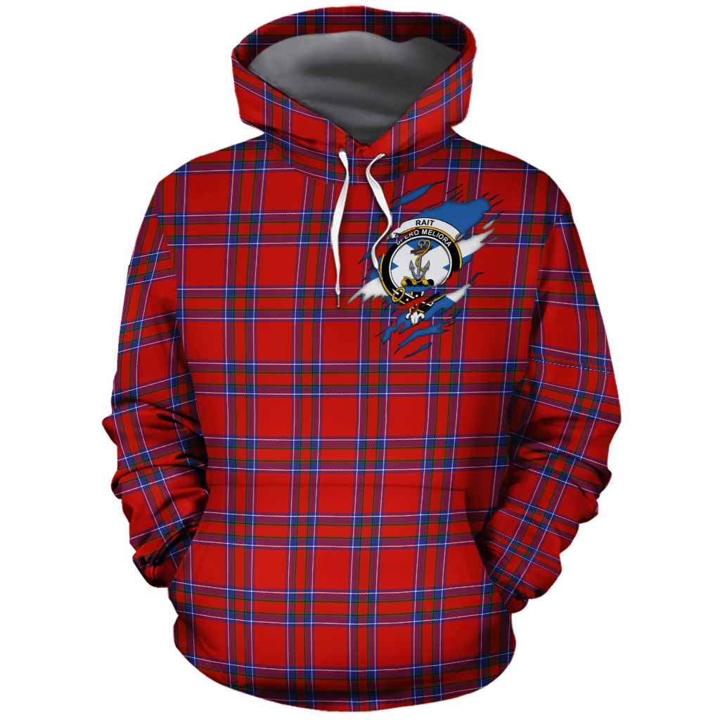 Rait Clan Crest In Me Tartan Cotton Hoodie Scotland Flag Style