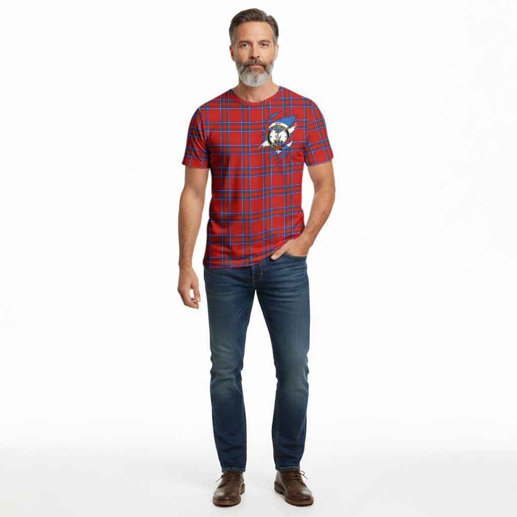 Rait Clan Crest In Me Tartan Cotton T-shirt Scotland Flag Style