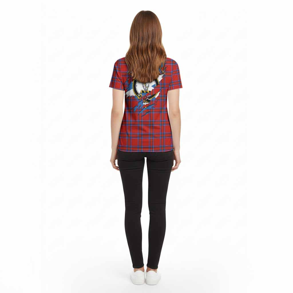 Rait Clan Crest In Me Tartan Cotton T-shirt Scotland Flag Style