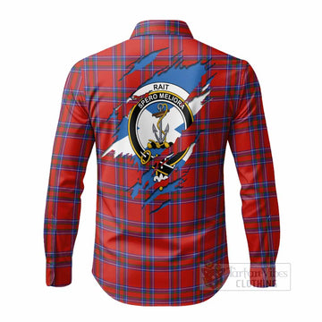 Rait Clan Crest In Me Tartan Long Sleeve Button Shirts Scotland Flag Style