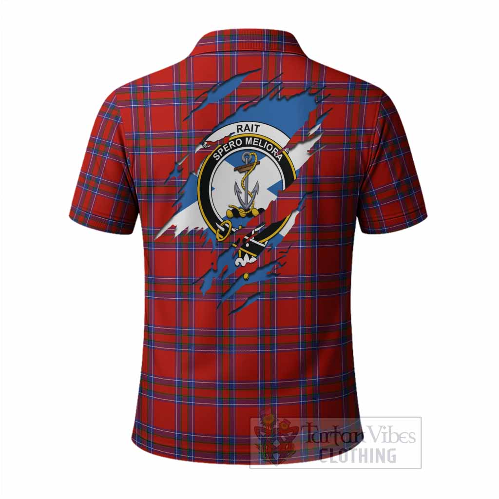 Rait Clan Crest In Me Tartan Polo Shirt Scotland Flag Style