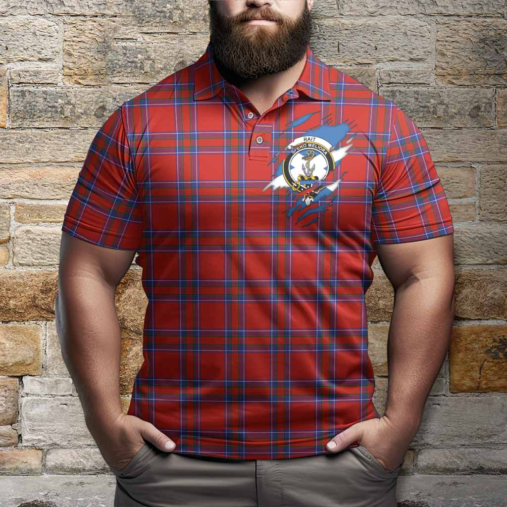 Rait Clan Crest In Me Tartan Polo Shirt Scotland Flag Style