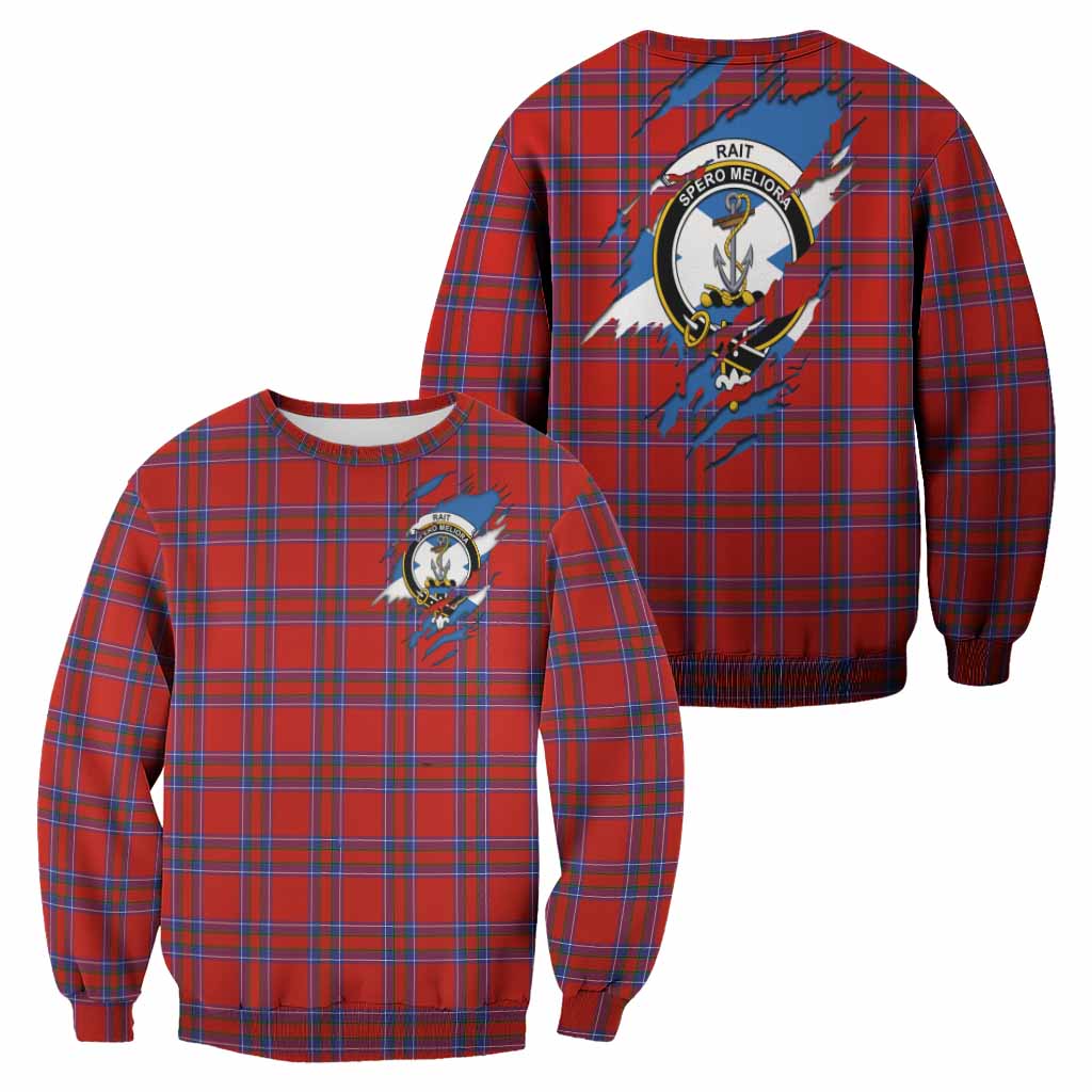 Rait Clan Crest In Me Tartan Sweatshirt Scotland Flag Style