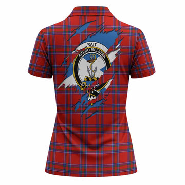 Rait Clan Crest In Me Tartan Women Polo Shirt Scotland Flag Style