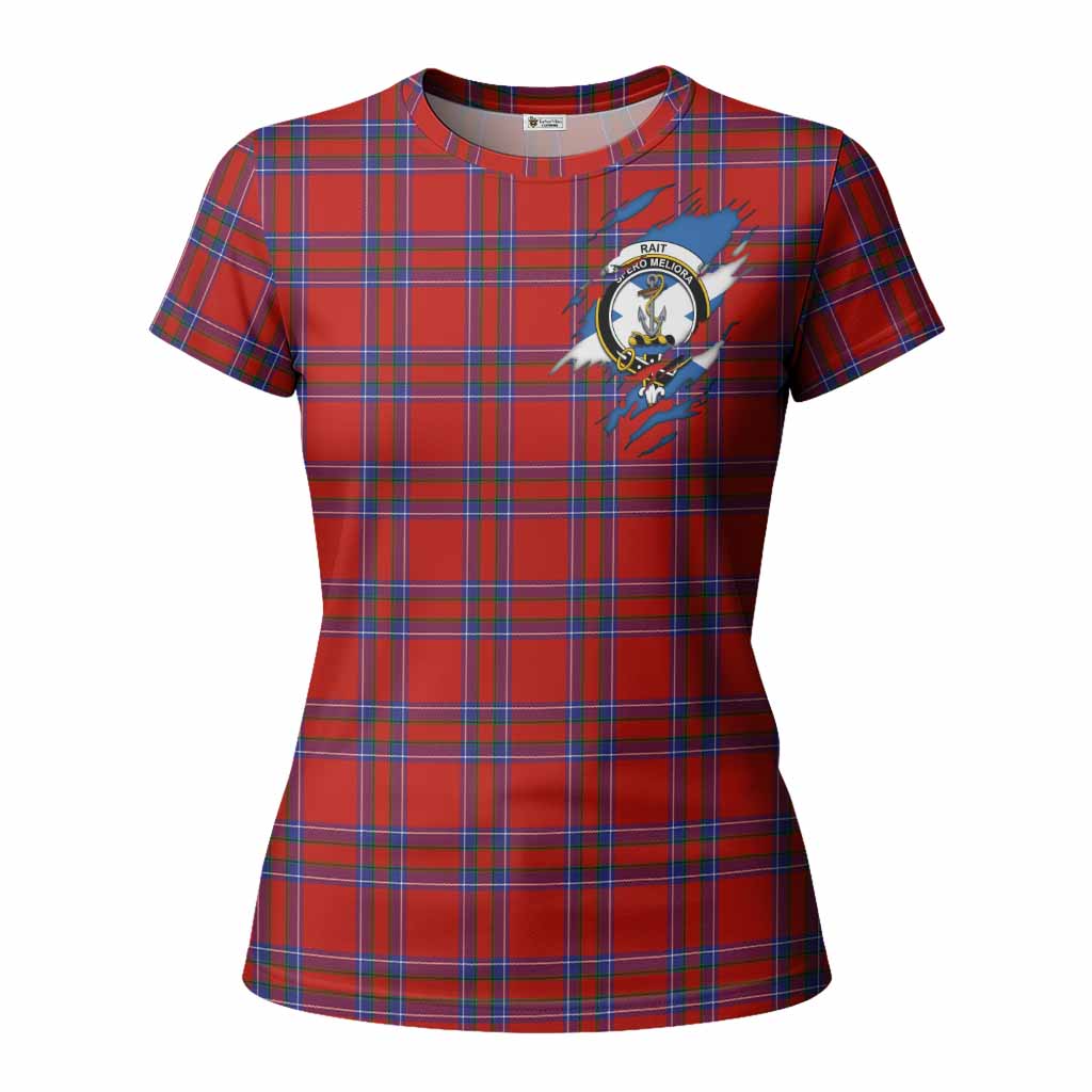 Rait Clan Crest In Me Tartan Women T shirt Scotland Flag Style