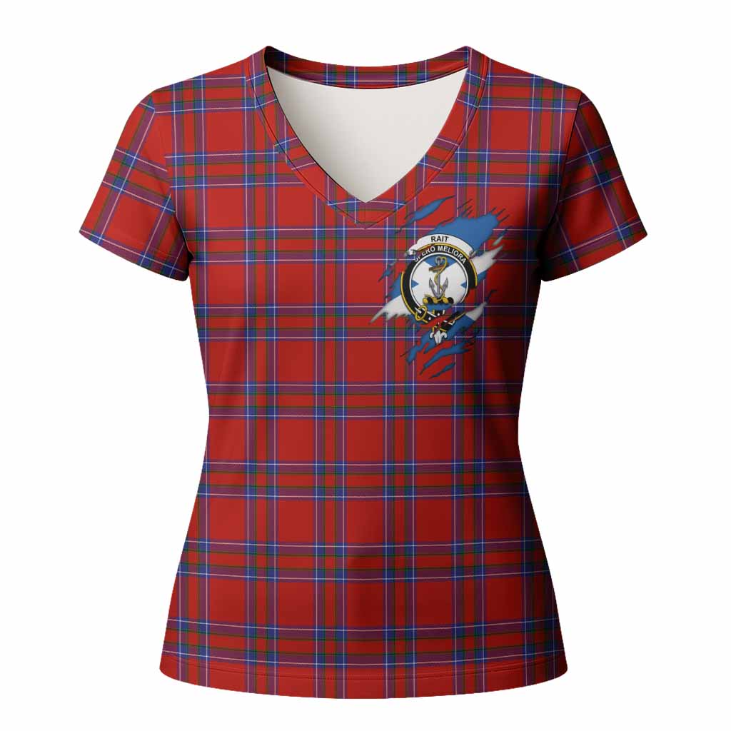 Rait Clan Crest In Me Tartan Women T shirt Scotland Flag Style