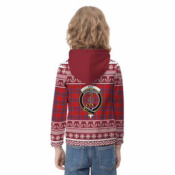 Rait Clan Tartan Christmas Kid Hoodie with Family Crest