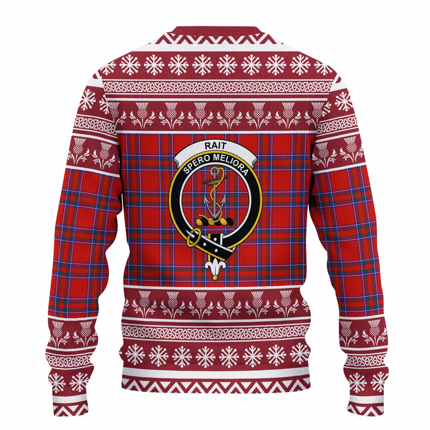 Rait Clan Tartan Christmas Ugly Sweater with Family Crest - Tartan Vibes Clothing
