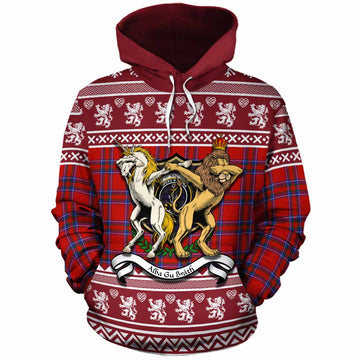 Rait Clan Tartan Crest Christmas Cotton Hoodie Coat of Arms Funny Style