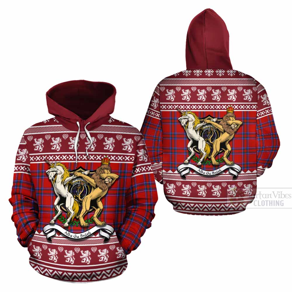 Rait Clan Tartan Crest Christmas Cotton Hoodie Coat of Arms Funny Style - Tartan Vibes Clothing