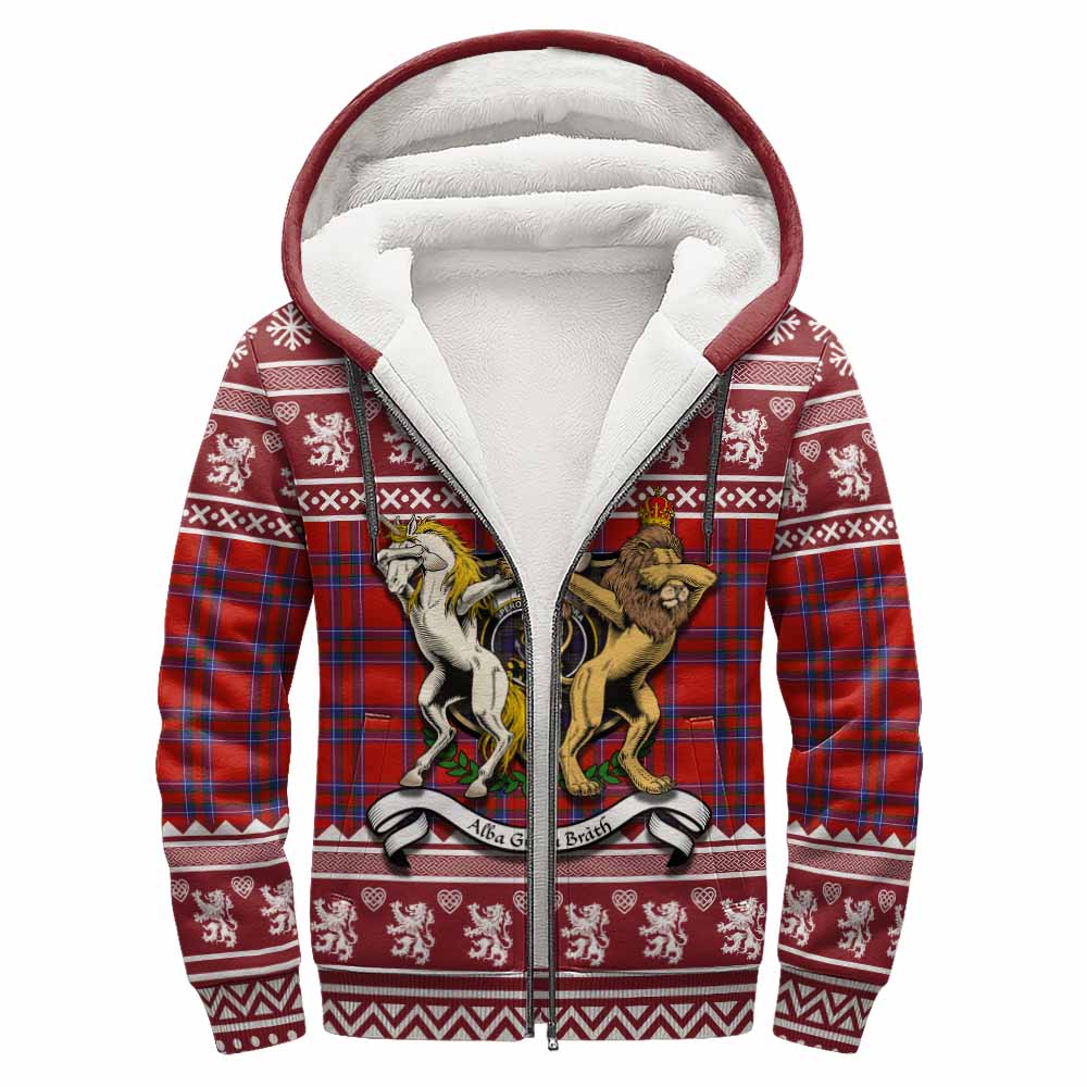 Rait Clan Tartan Crest Christmas Fleece Hoodie Coat of Arms Funny Style - Tartan Vibes Clothing