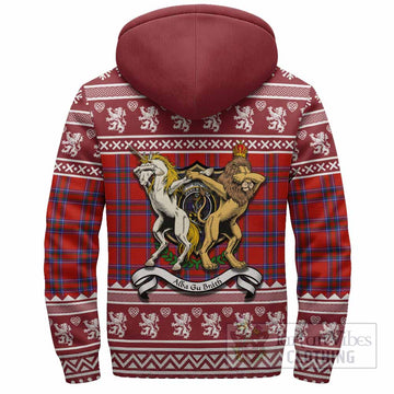 Rait Clan Tartan Crest Christmas Fleece Hoodie Coat of Arms Funny Style