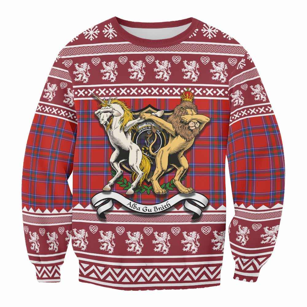 Rait Clan Tartan Crest Christmas Sweatshirt Coat of Arms Funny Style - Tartan Vibes Clothing