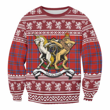 Rait Clan Tartan Crest Christmas Sweatshirt Coat of Arms Funny Style