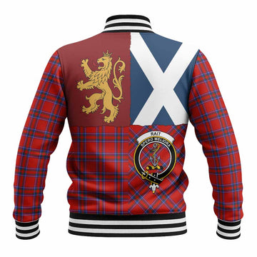 Rait Crest Tartan Baseball Jacket with Lion Rampant Saltire Style