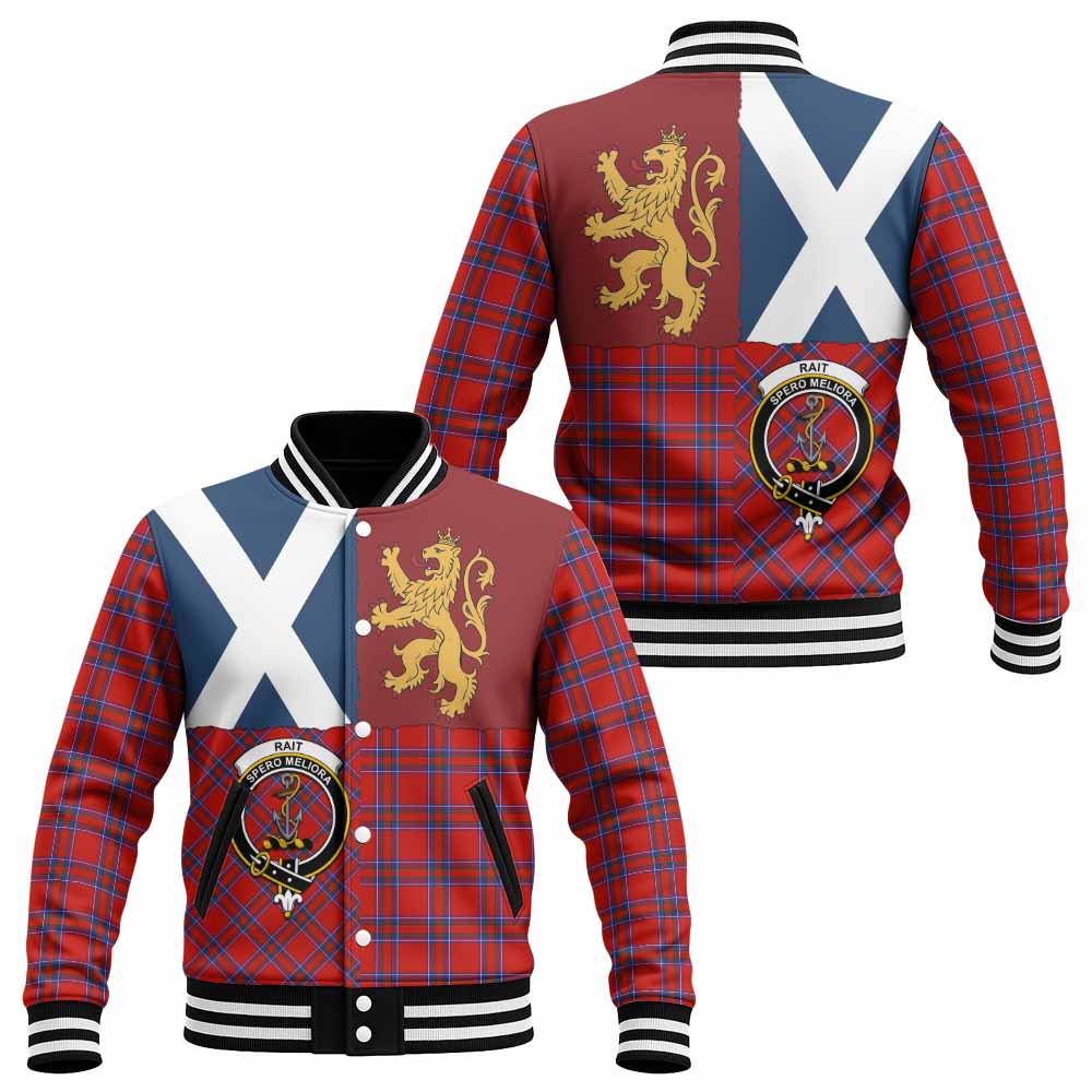 Rait Crest Tartan Baseball Jacket with Lion Rampant Saltire Style