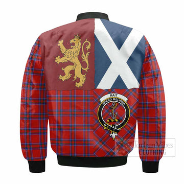 Rait Crest Tartan Bomber Jacket with Lion Rampant Saltire Style