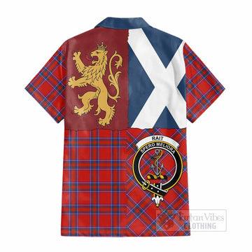 Rait Crest Tartan Cotton Hawaiian Shirt with Lion Rampant Saltire Style