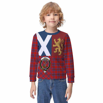Rait Crest Tartan Kid Knitted Sweatshirt with Lion Rampant Saltire Style