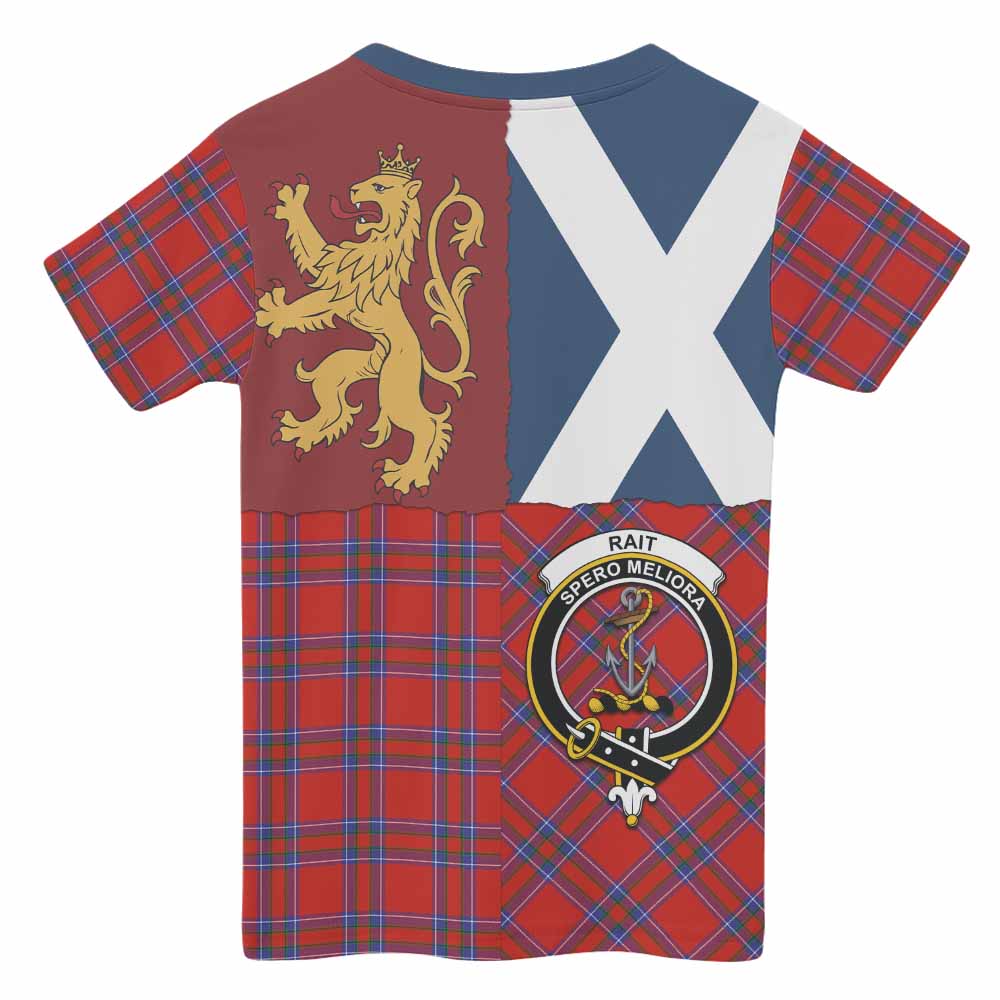 Rait Crest Tartan Kid T-shirt with Lion Rampant Saltire Style - Tartan Vibes Clothing
