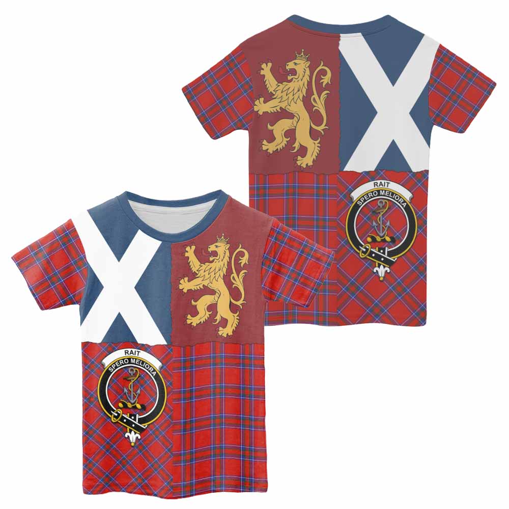 Rait Crest Tartan Kid T-shirt with Lion Rampant Saltire Style - Tartan Vibes Clothing