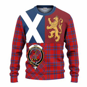 Rait Crest Tartan Knitted Sweater with Lion Rampant Saltire Style