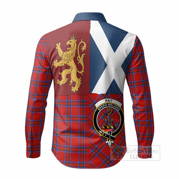 Rait Crest Tartan Long Sleeve Button Shirts with Lion Rampant Saltire Style