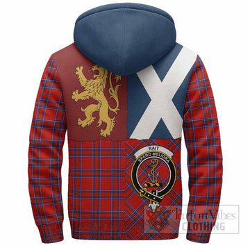 Rait Crest Tartan Sherpa Hoodie with Lion Rampant Saltire Style