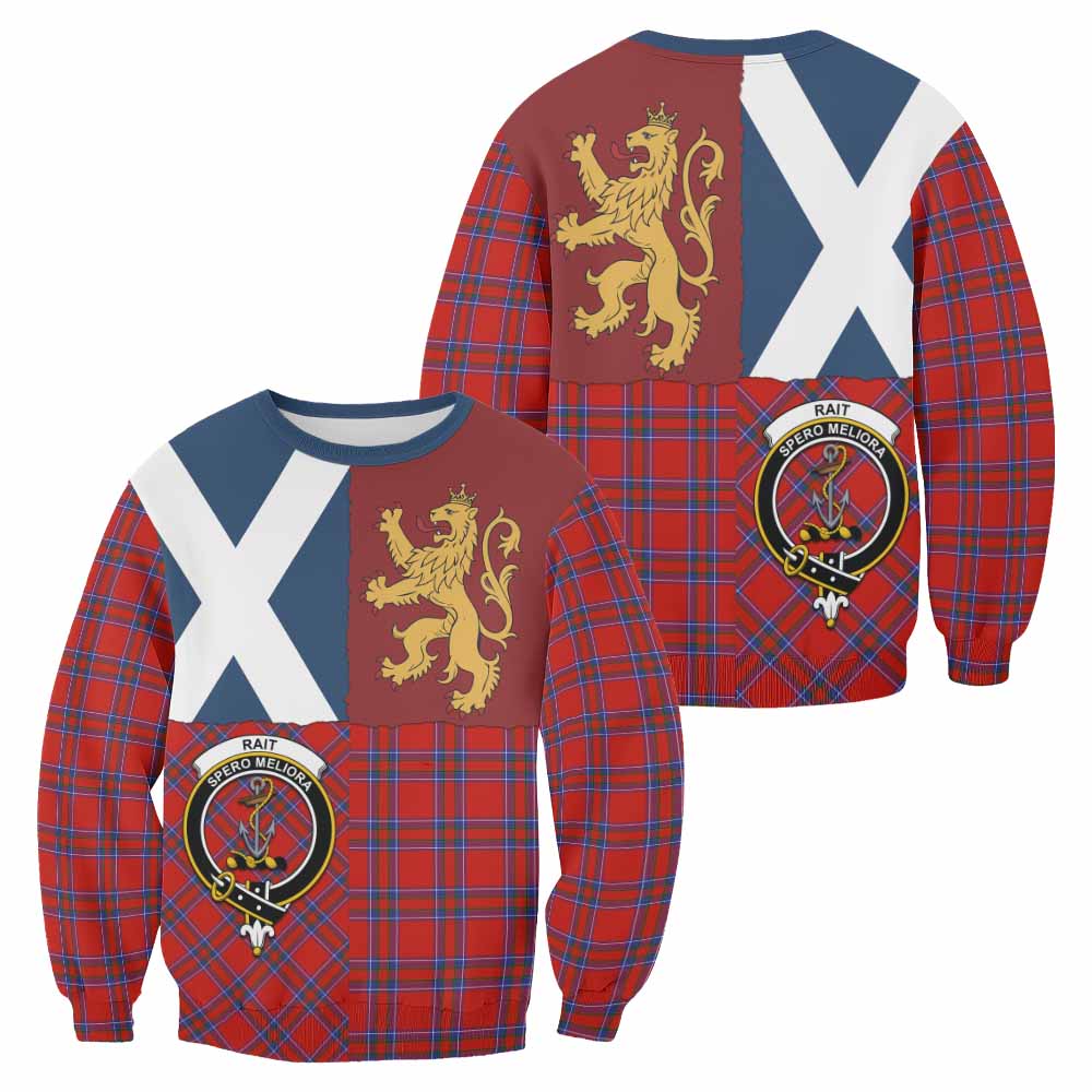 Rait Crest Tartan Sweatshirt with Lion Rampant Saltire Style