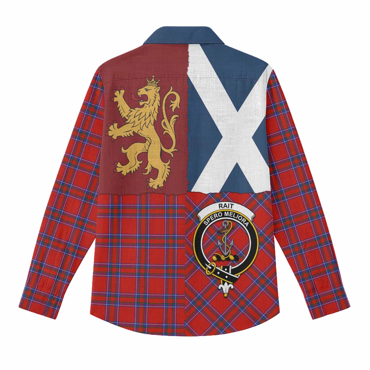 Rait Crest Tartan Women Casual Shirt with Lion Rampant Saltire Style