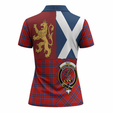Rait Crest Tartan Women Polo Shirt with Lion Rampant Saltire Style