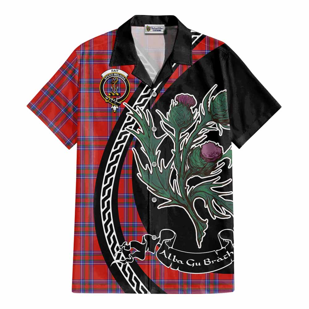 Rait Family Crest Tartan Cotton Hawaiian Shirt Alba Thistle Inspired - Tartan Vibes Clothing