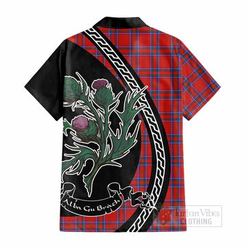 Rait Family Crest Tartan Cotton Hawaiian Shirt Alba Thistle Inspired