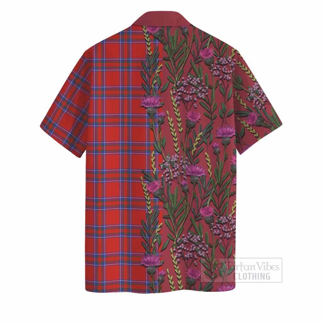 Rait Family Crest Tartan Hawaiian Shirt Scottish Thistle Flower Pattern Half Style - Tartan Vibes Clothing