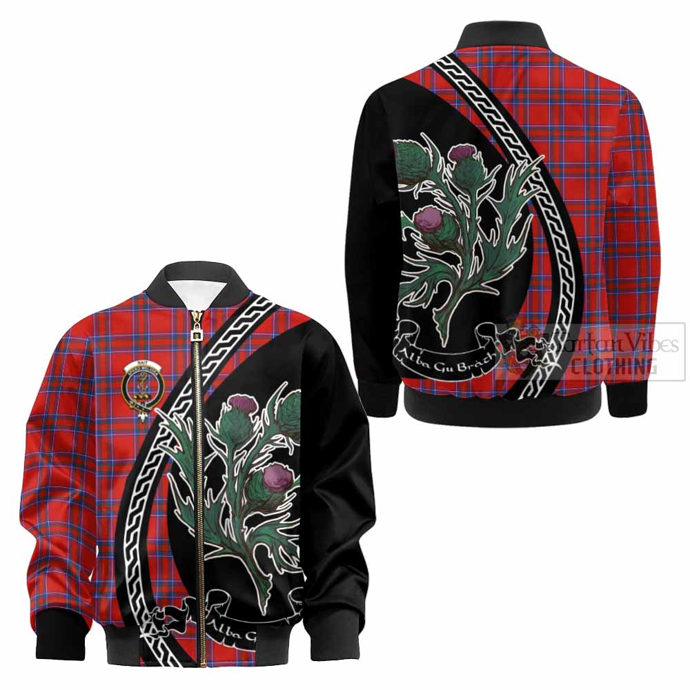Rait Family Crest Tartan Kid Bomber Jacket Alba Thistle Inspired - Tartan Vibes Clothing