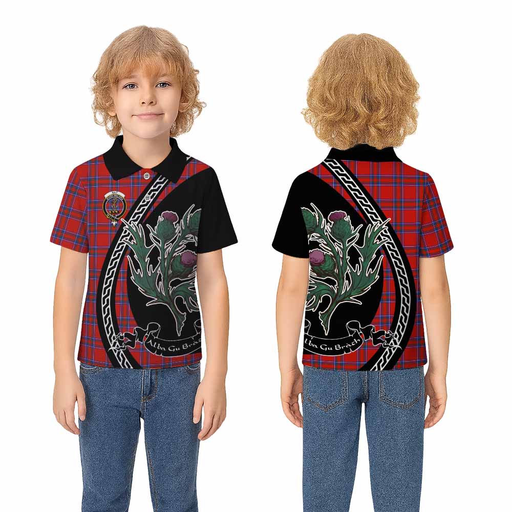 Rait Family Crest Tartan Kid Polo Shirt Alba Thistle Inspired - Tartan Vibes Clothing