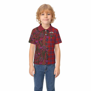 Rait Family Crest Tartan Kid Polo Shirt Scottish Thistle Flower Pattern Half Style - Tartan Vibes Clothing