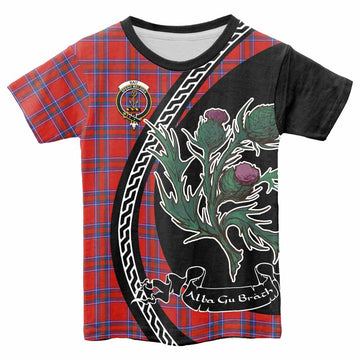 Rait Family Crest Tartan Kid T-shirt Alba Thistle Inspired - Tartan Vibes Clothing