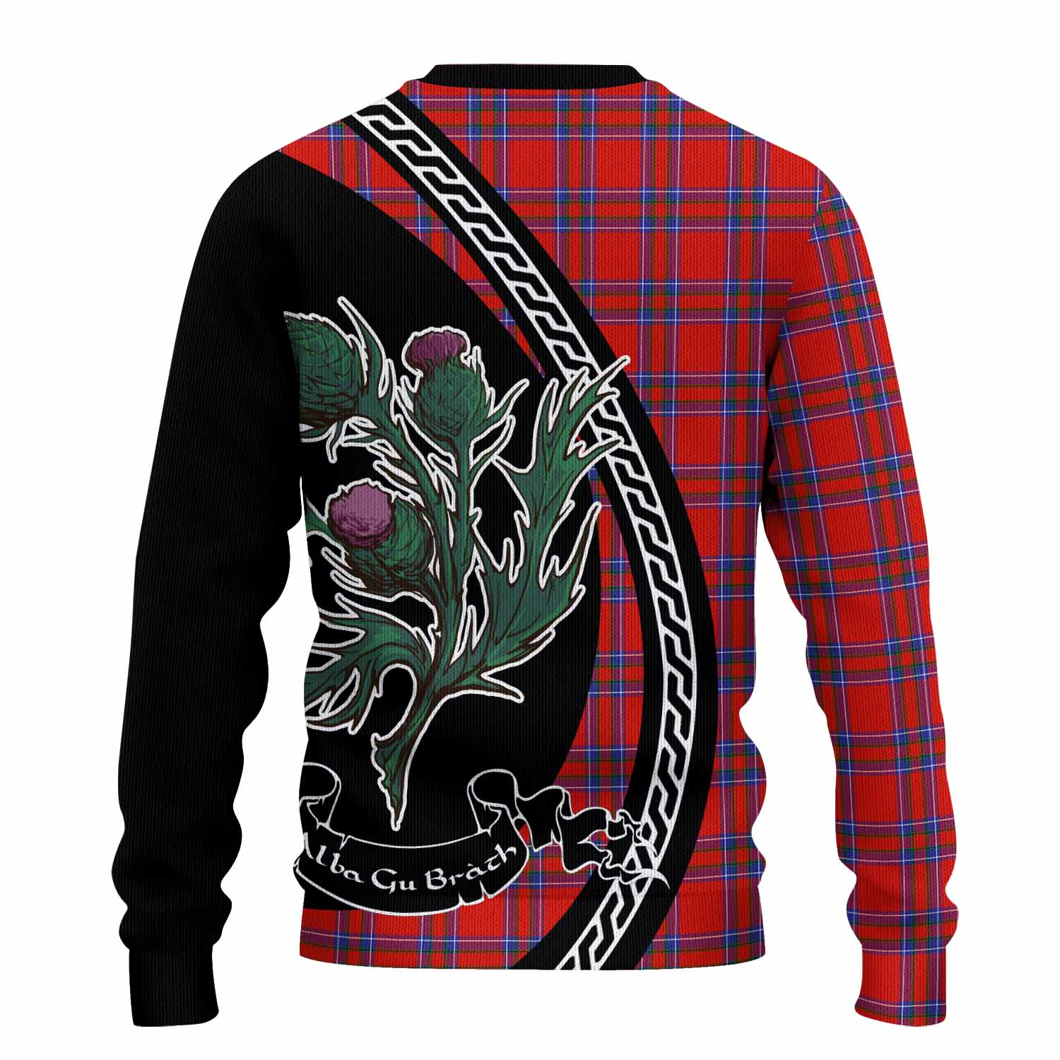 Rait Family Crest Tartan Knitted Sweater Alba Thistle Inspired - Tartan Vibes Clothing