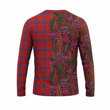 Rait Family Crest Tartan Long Sleeve T-Shirt Scottish Thistle Flower Pattern Half Style - Tartan Vibes Clothing