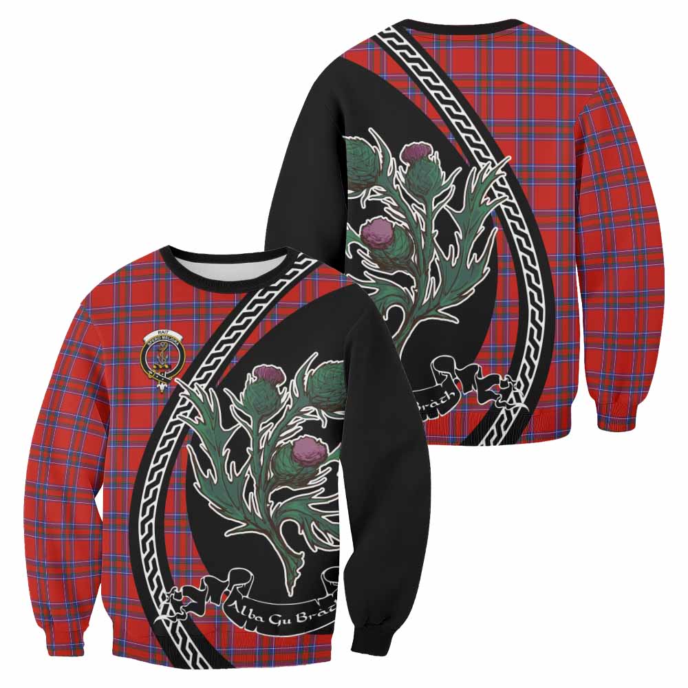 Rait Family Crest Tartan Sweatshirt Alba Thistle Inspired - Tartan Vibes Clothing