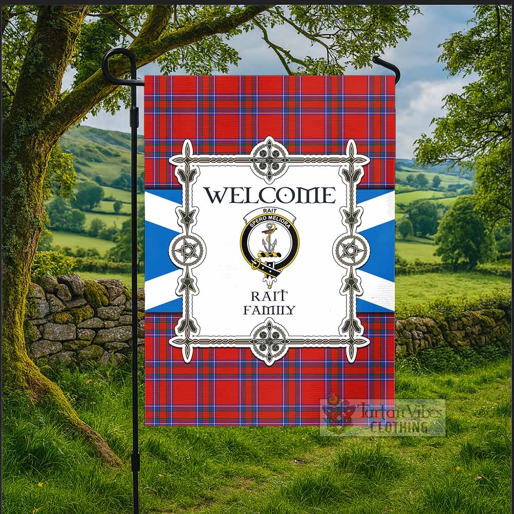 Rait Family Crest Tartan Welcome Garden Flag Saltire Harmony Style - Tartan Vibes Clothing
