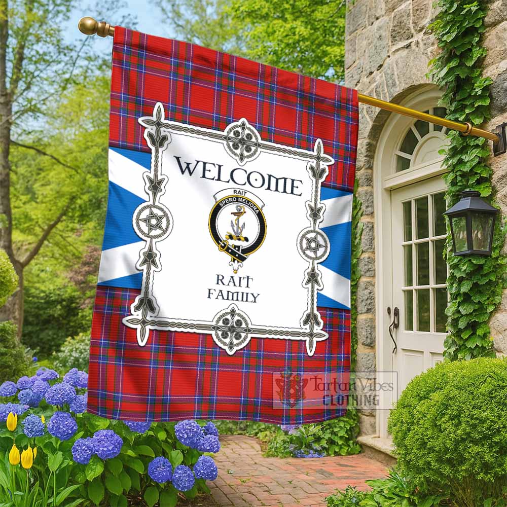 Rait Family Crest Tartan Welcome Garden Flag Saltire Harmony Style - Tartan Vibes Clothing
